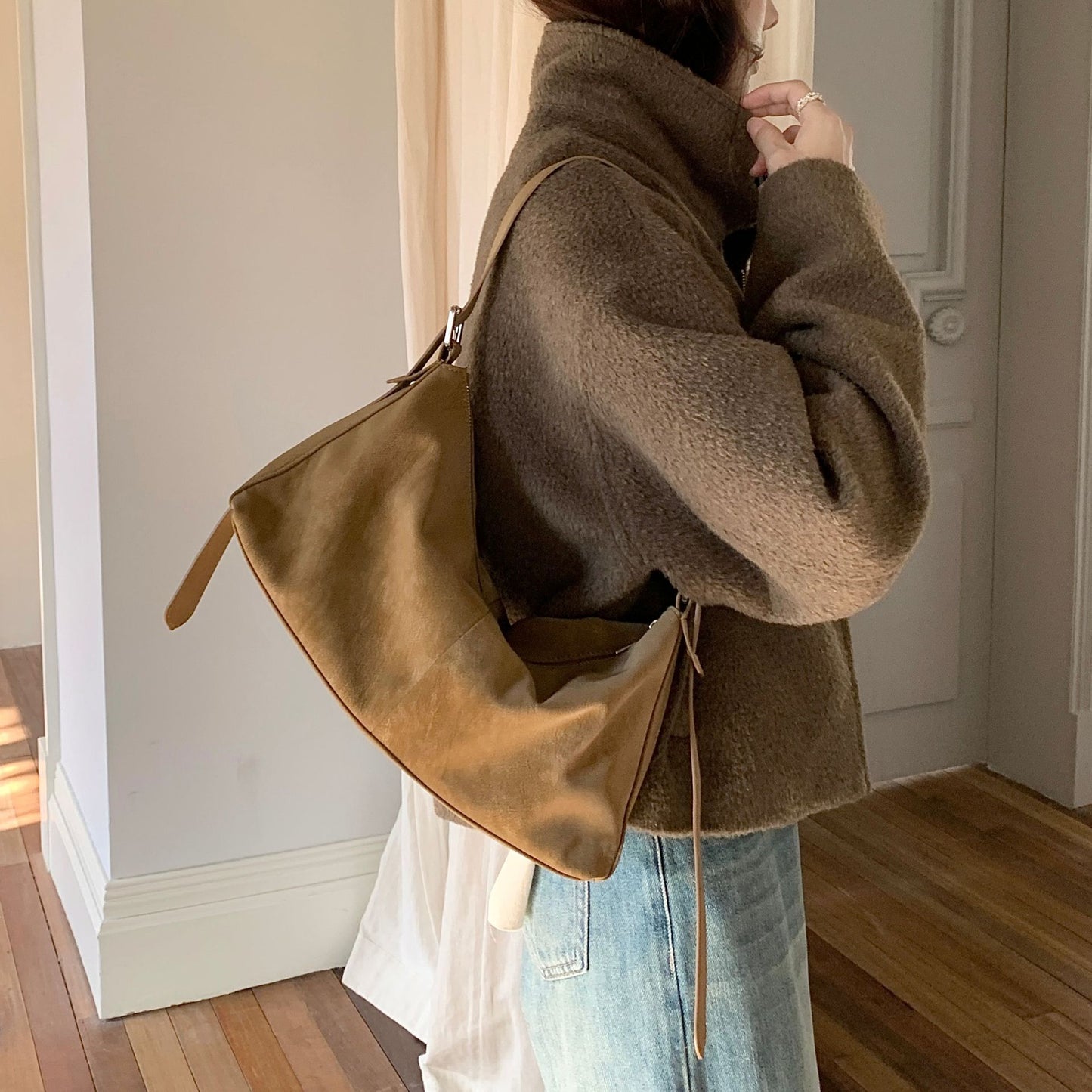 Women's Fashion Solid Color Texture Advanced Women's Handbag