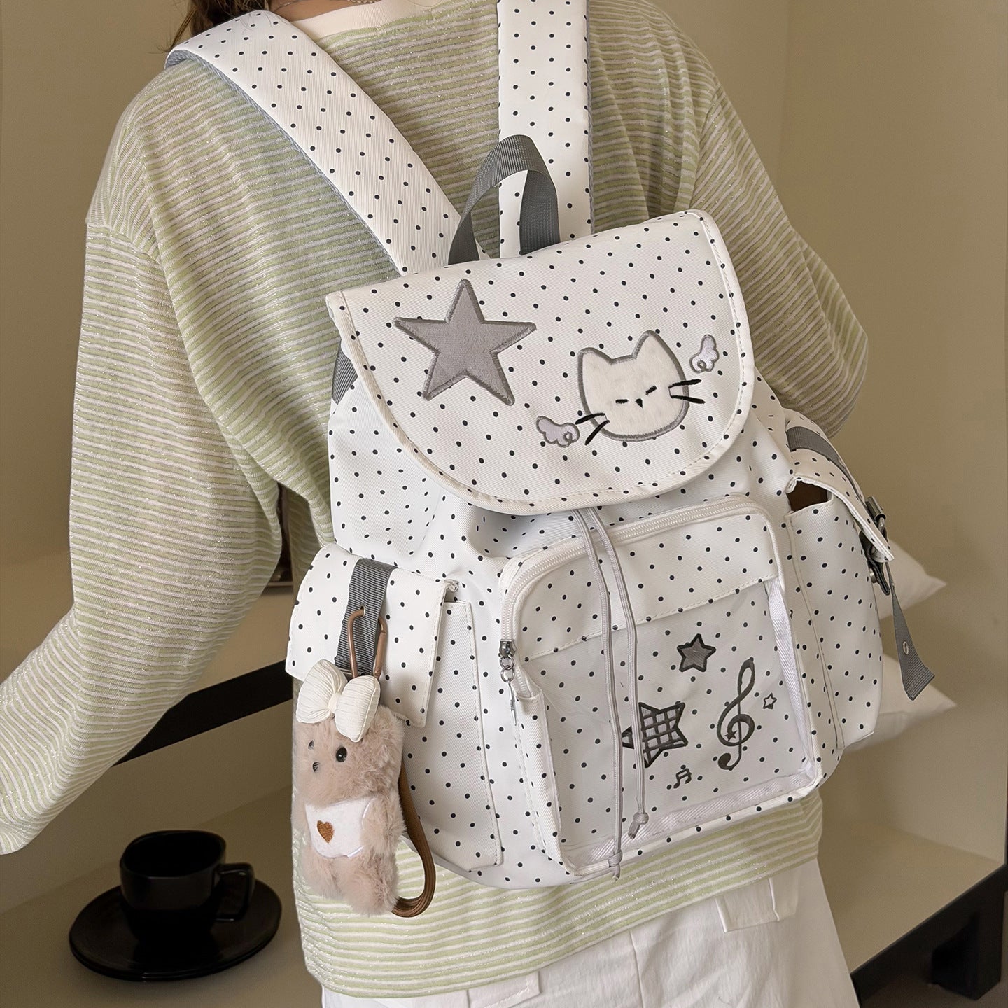 Polka Dot Full Printed Cartoon Primary Bags