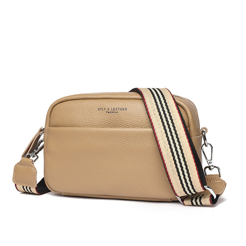 Women's Genuine Leather First Layer Cow Wide Strap Bags