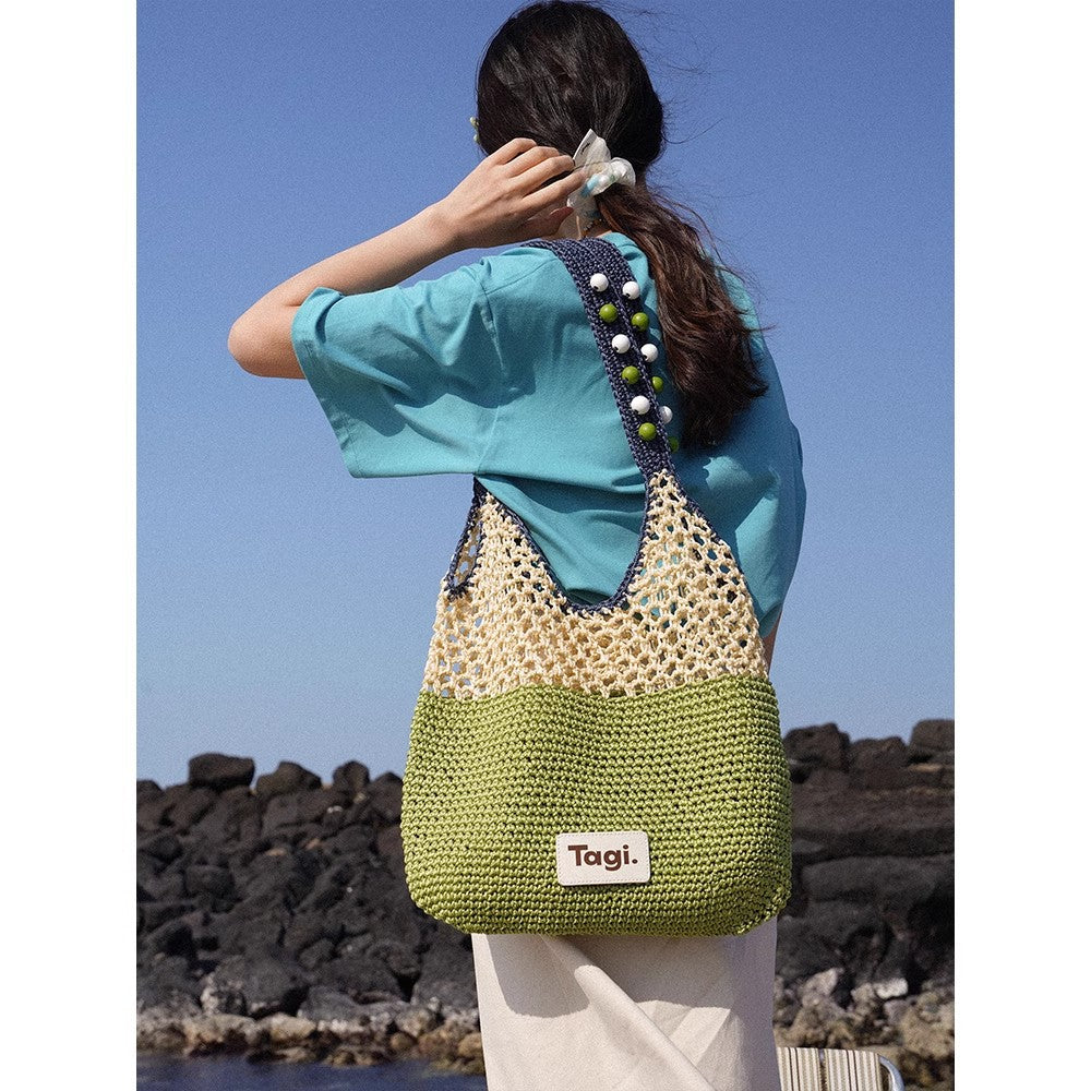 Women's Fruit Handmade Beaded Portable Seaside Contrast Women's Shoulder Bag