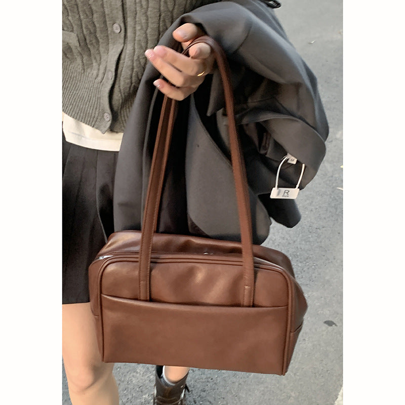 Women's Cloth Retro Minority Large Capacity Autumn Underarm Bag
