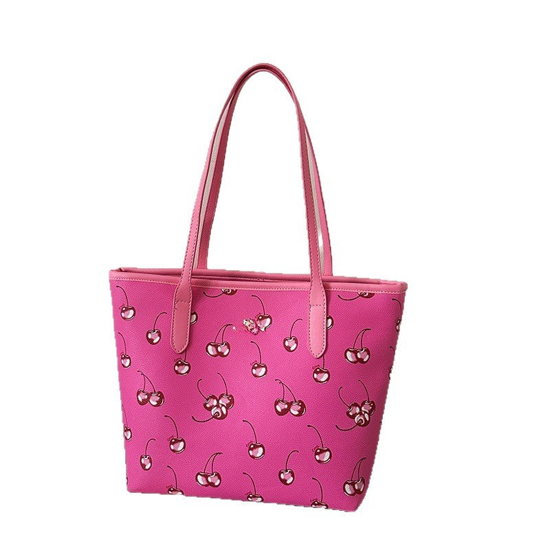 Cherry Printed Niche Popular Large Capacity Bags