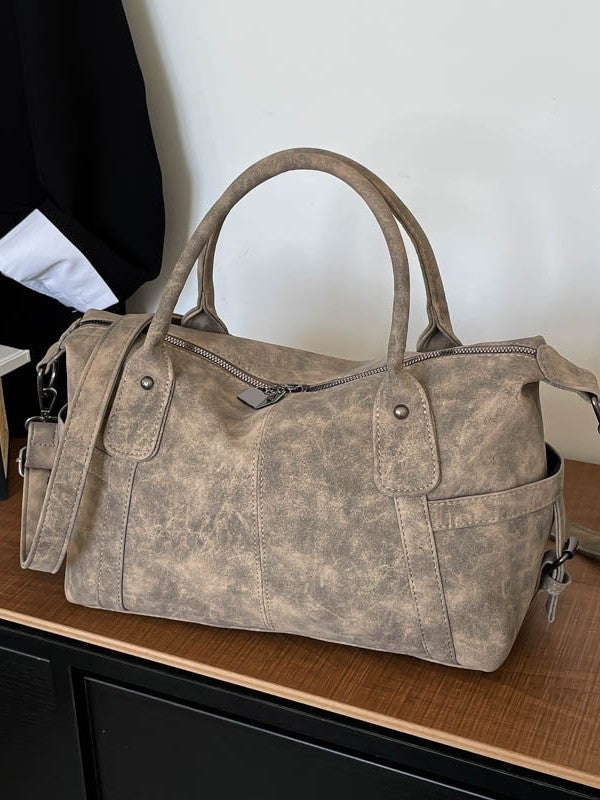 Women's Retro Fashion Frosted Large Capacity Practical Tote Bags