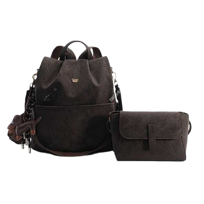Retro Frosted Leather Mother Female College Commuter Soft Lightweight Women's Shoulder Bag