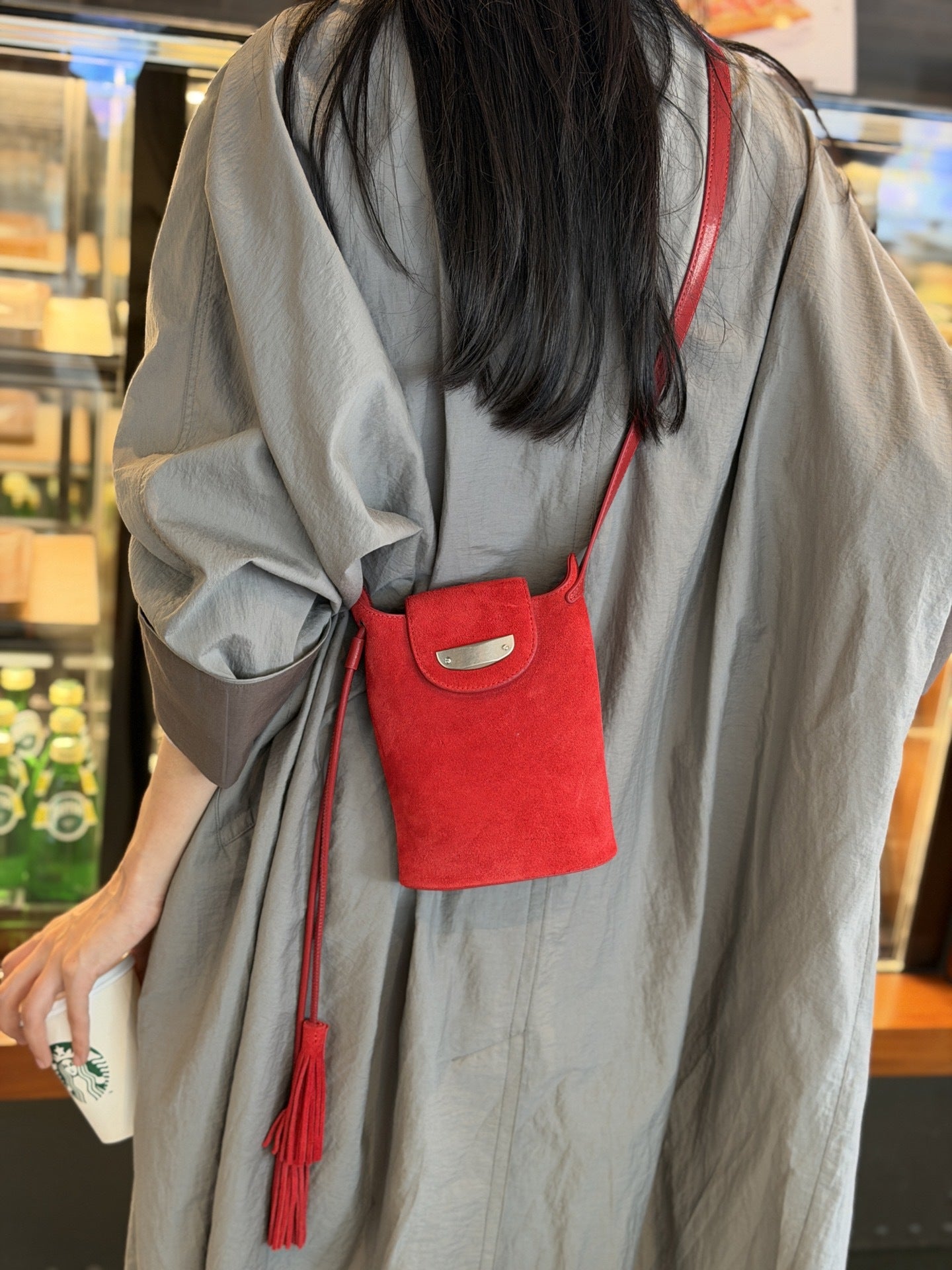 Women's Minority Simple Cell Solid Color Genuine Leather Phone Bags