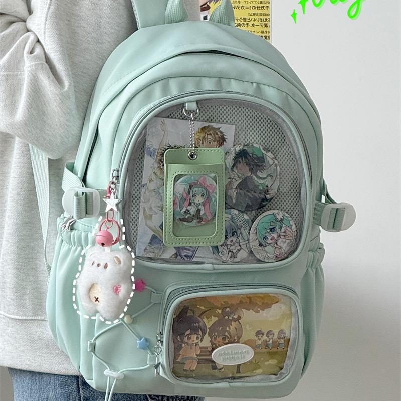 Good-looking Female Junior High Cute Style Transparent Bar Leisure Backpack