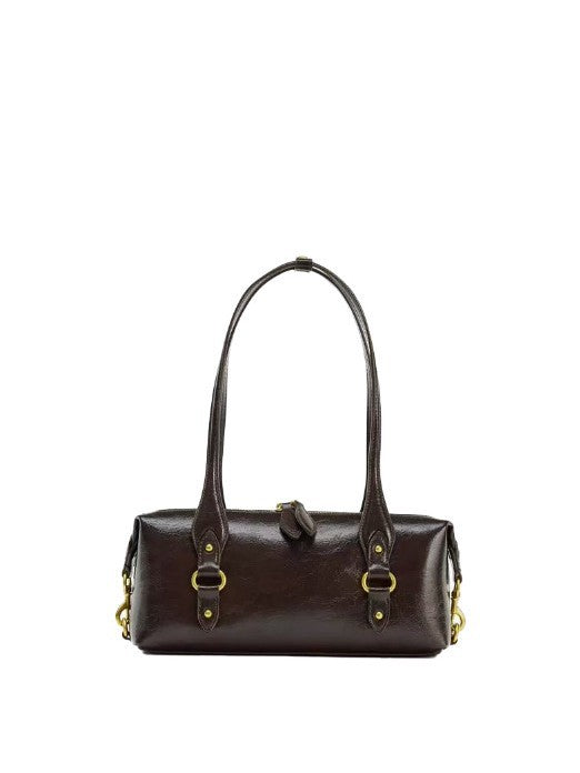 Women's Autumn Fashion Cracked Effect Metal Detail Shoulder Bags