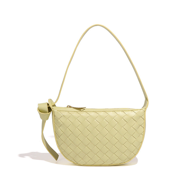 Women's Woven Fashion Simple Zipper Opening Versatile Shoulder Bags