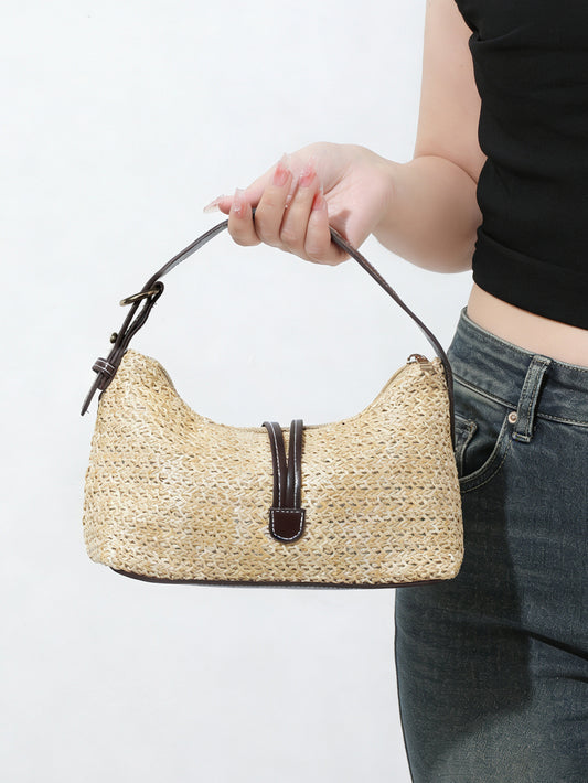 Personality Versatile Solid Color Beach Vacation Weaving Bags