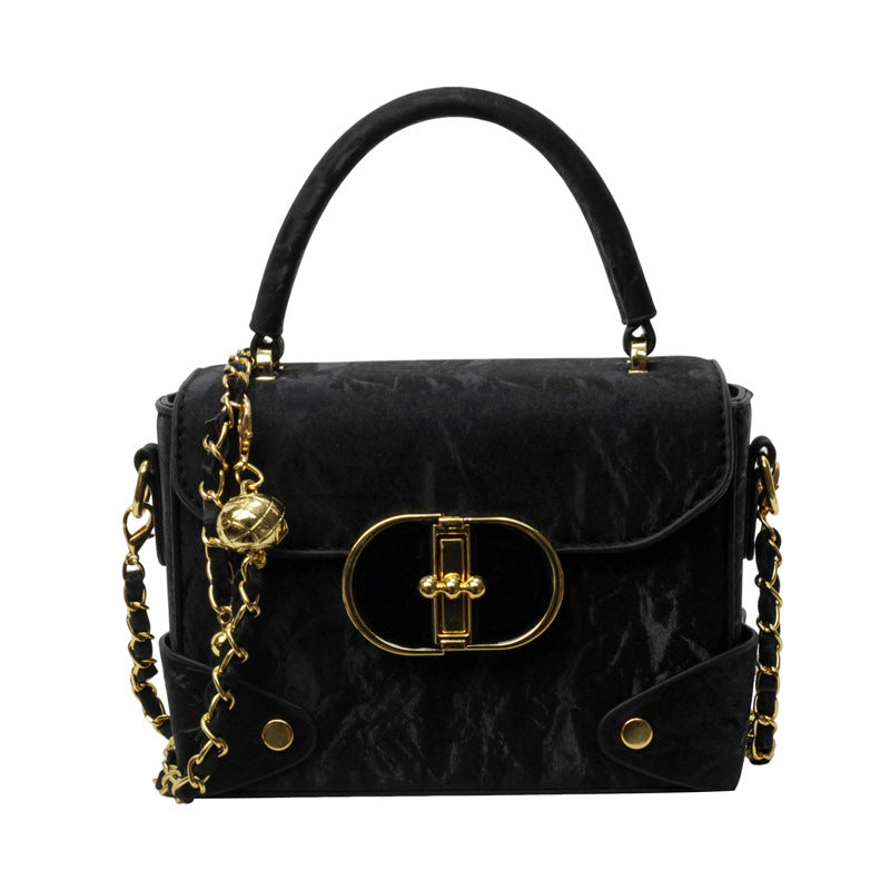 Women's Popular Contrast Color Portable Textured Women's Shoulder Bag