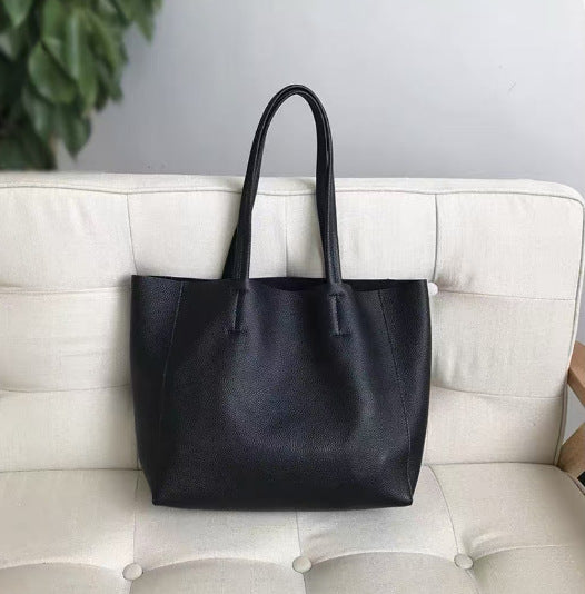 Women's Leather Large Capacity Commuter Portable Big Tote Bag