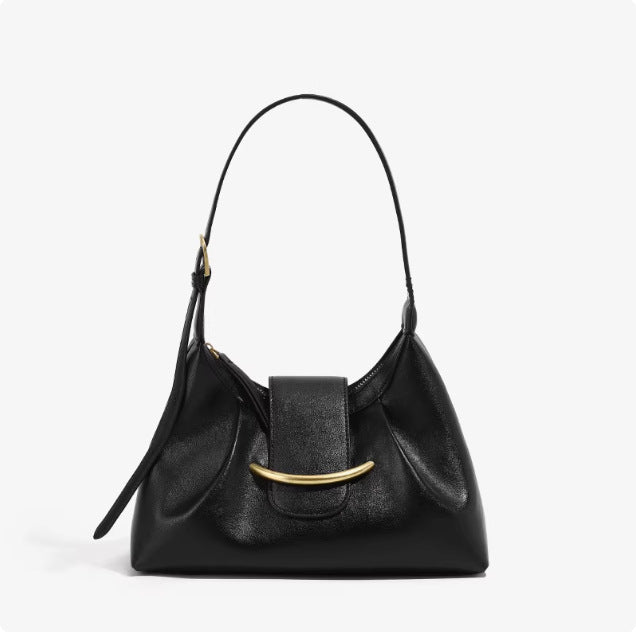 Minimalist Underarm Niche Genuine Leather Dumpling Tote Bag