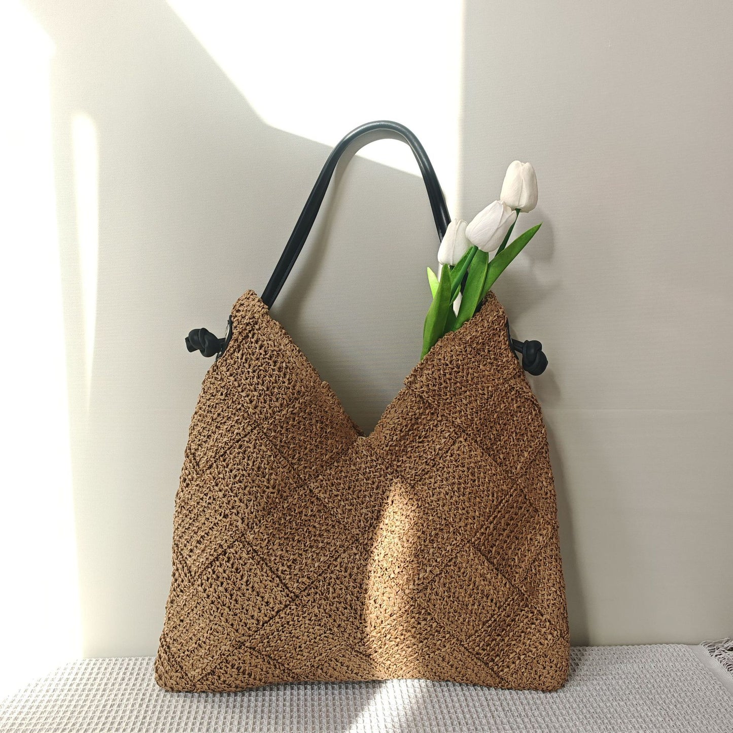 Women's Woven Idle Style Portable Seaside Vacation Bags