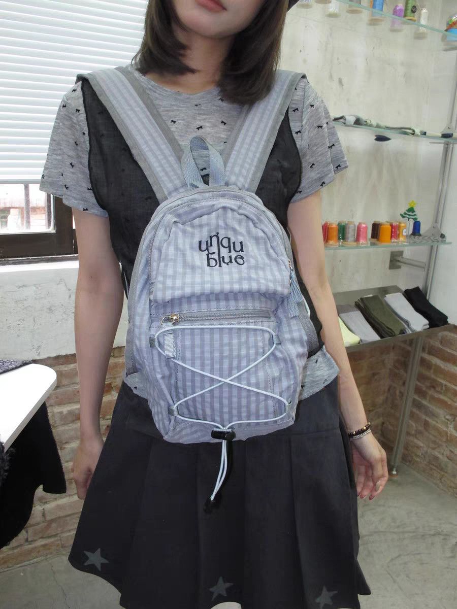 Mountain Drawstring Plaid Female Commuter Portable Backpacks