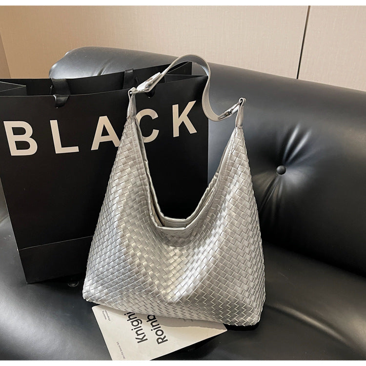 Women's Style High Sense Woven Stylish Personalized Underarm Tote Bag