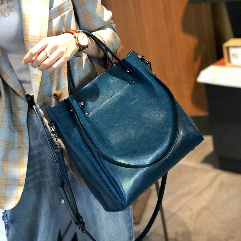 Women's Cowhide Portable High-grade Light Luxury Large Capacity Women's Shoulder Bag