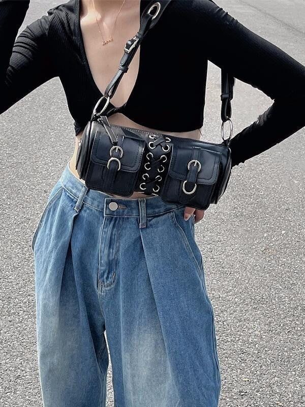 Women's Retro Hot Texture Baguette Strap Trendy Underarm Bag
