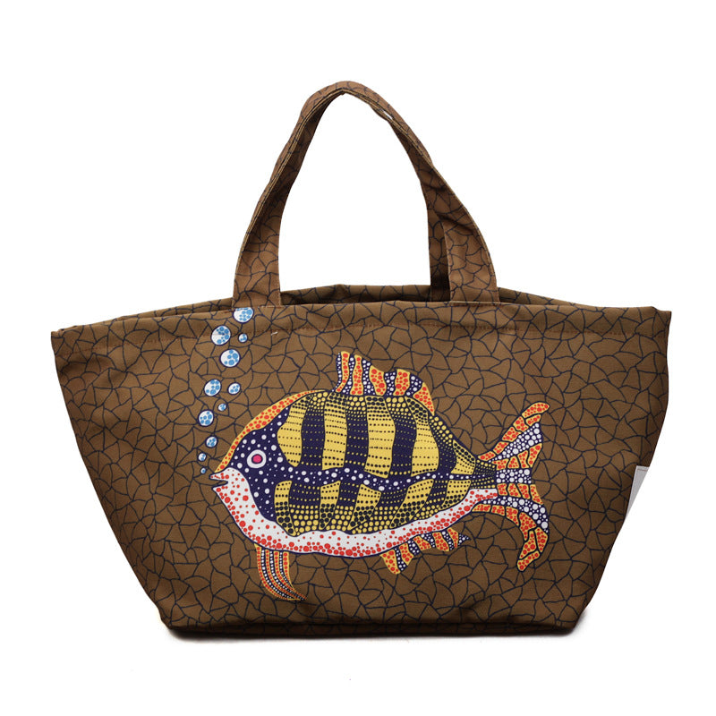 Embroidered Nylon Portable Large Capacity Shopping Versatile Tote Bag