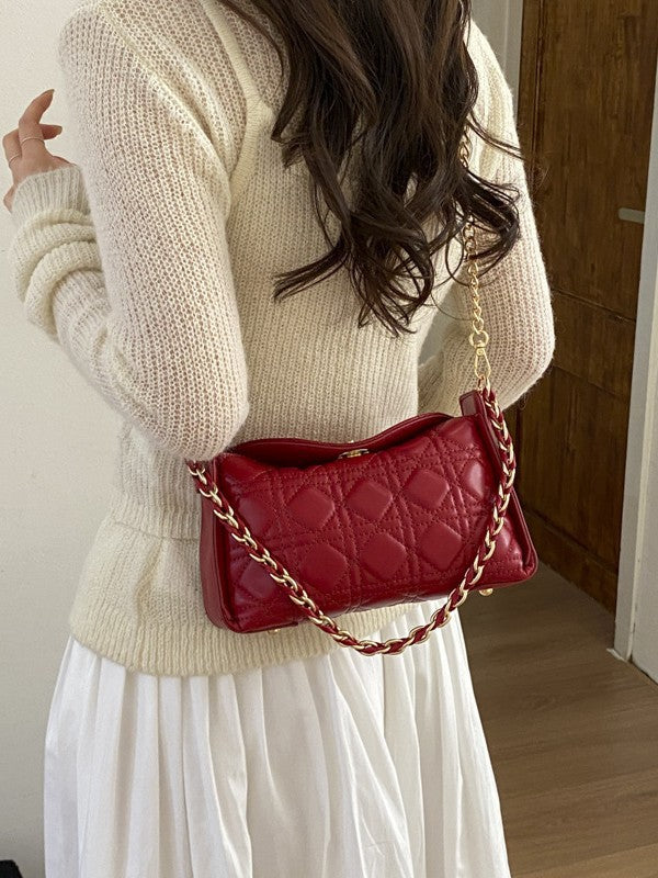 Female Niche Rhombus Chain Advanced Lazy Shoulder Bags