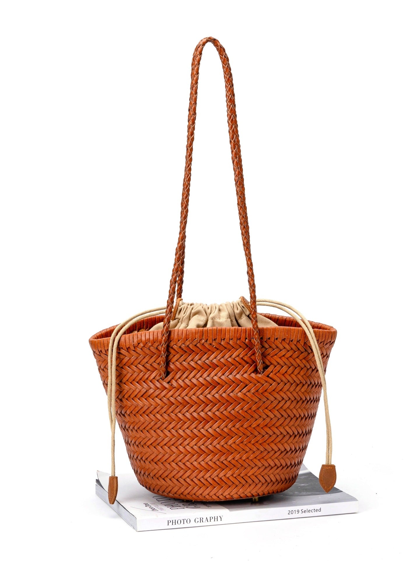 Leather Handmade Woven French Style Retro Bags