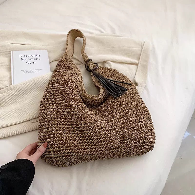 Women's Large Capacity Seaside Vacation Straw Fashion Beach Lazy Relaxed Women's Shoulder Bag