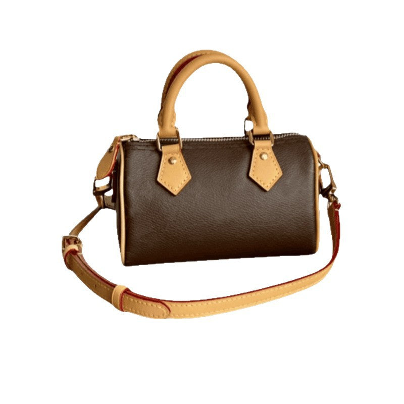Innovative Women's Pillow Leather Mini Boston Bags