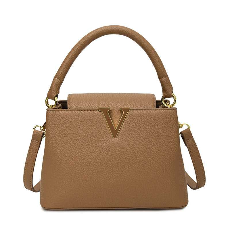 Women's Lychee Pattern Autumn Fashion Detachable Strap Shoulder Bags