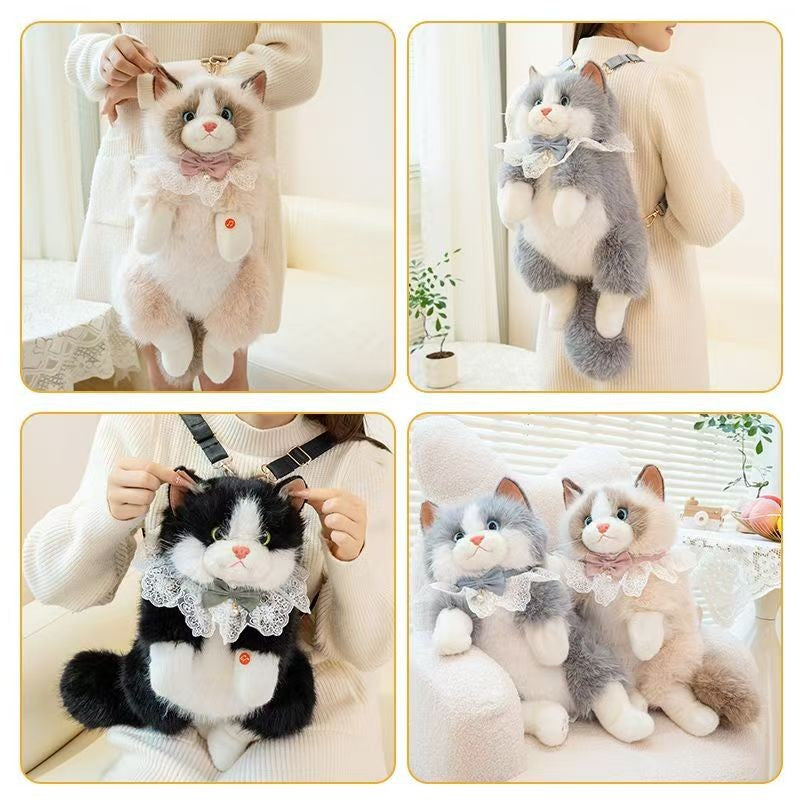 Cartoon Cat Cute Simulation For Girlfriends To Accompany Sleep Hug Leisure Backpack