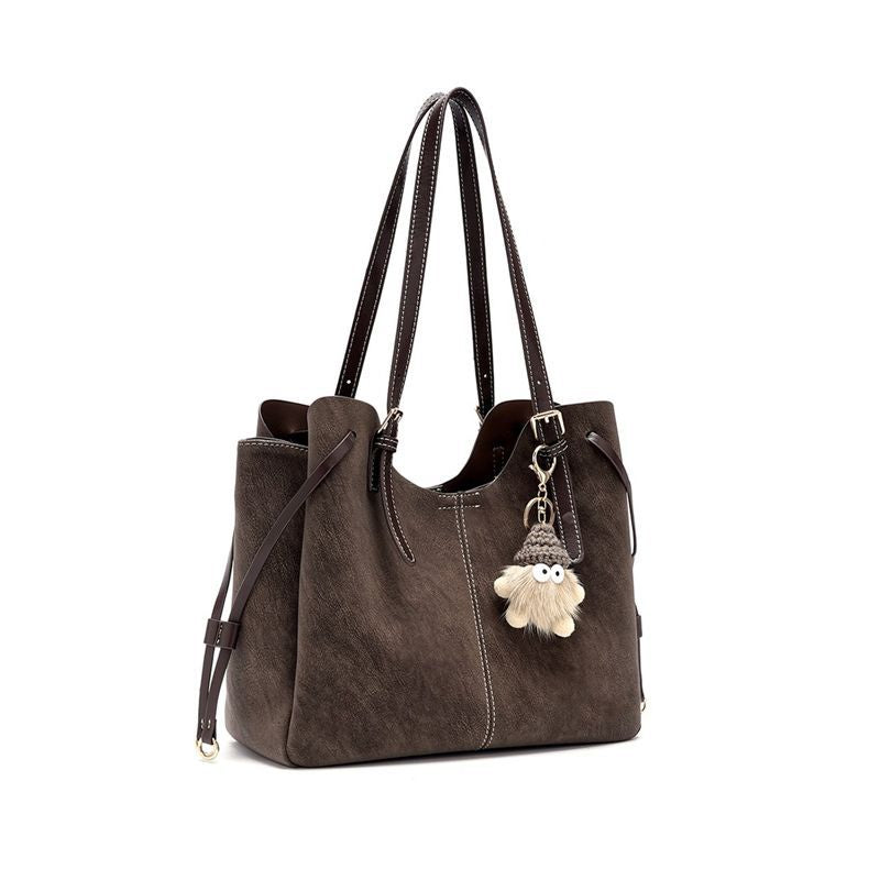 Women's Large Capacity Fashionable Simple Retro Commuter Tote Bag