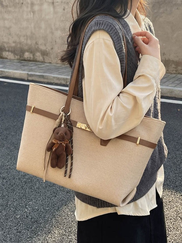 Women's Large Capacity Frosted Big Decoration Women's Shoulder Bag