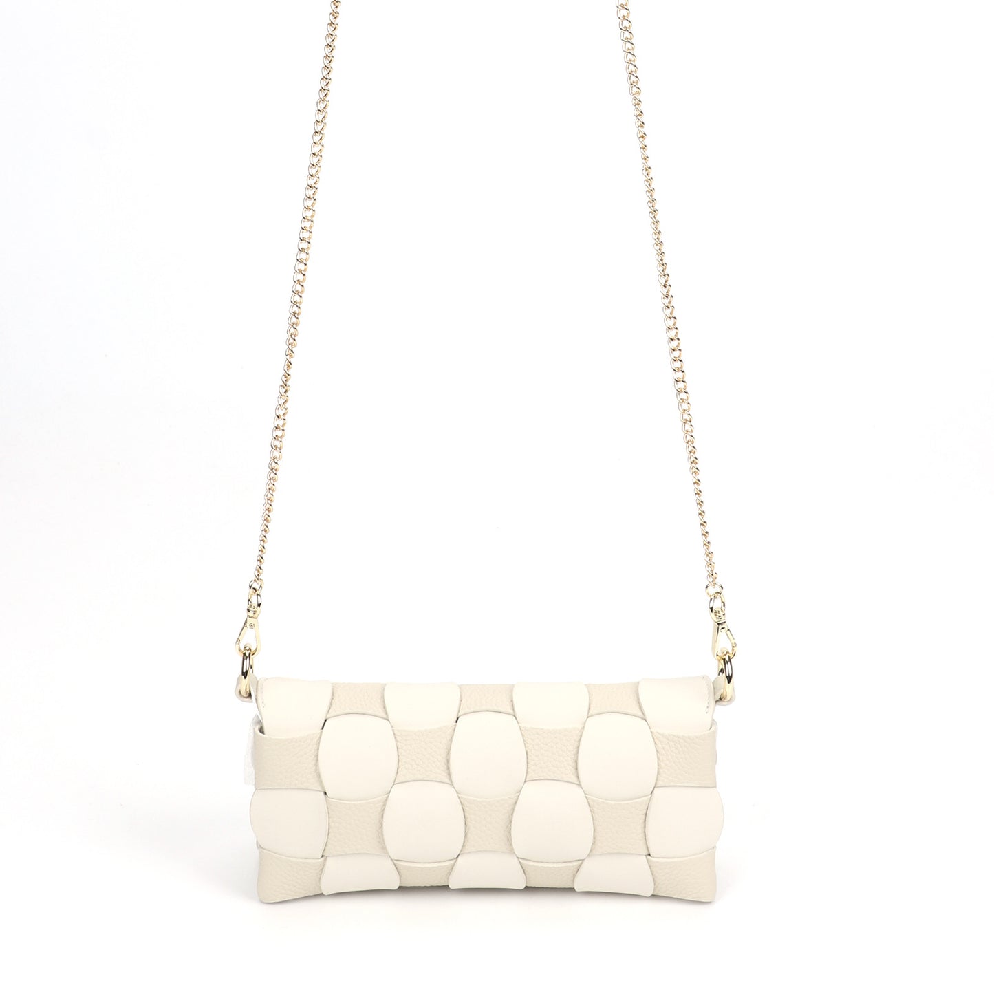 Anthracene Camel Stitched Cowhide Chessboard Portable Bags