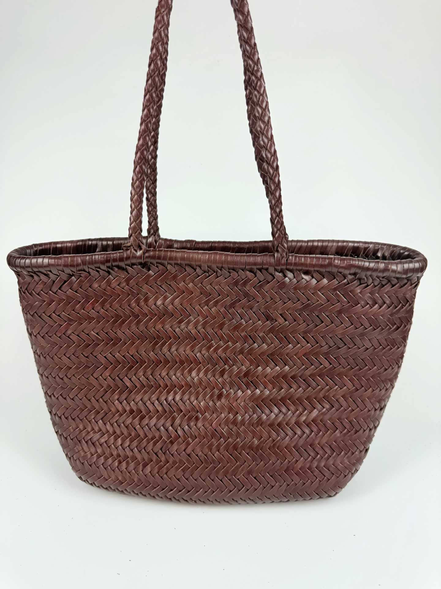 Genuine Leather French Food Basket Layer Large Bags