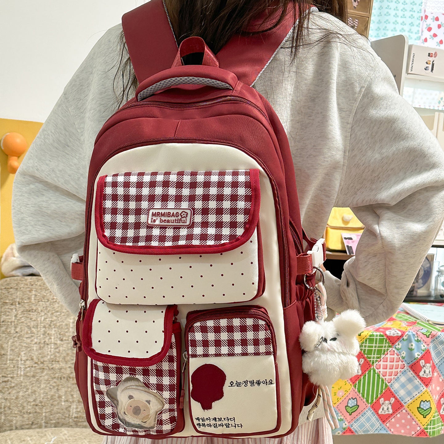 Women's Dopamine Contrast Color High Primary Large Backpacks