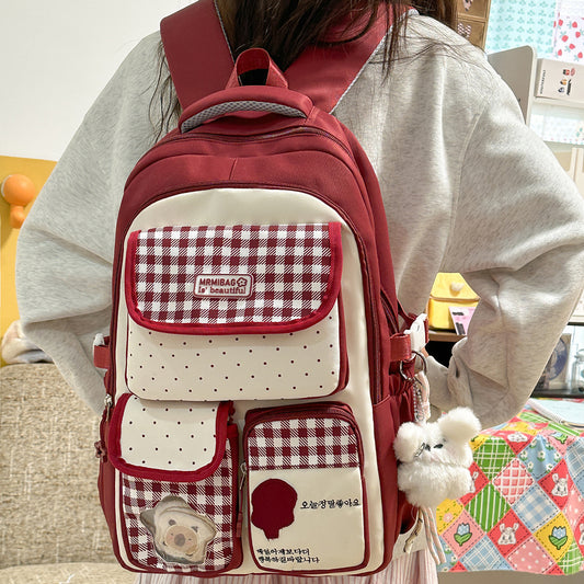 Women's Dopamine Contrast Color High Primary Large Backpacks