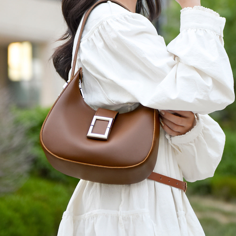 Women's Fashion Cowhide Send Mother Portable Women's Shoulder Bag