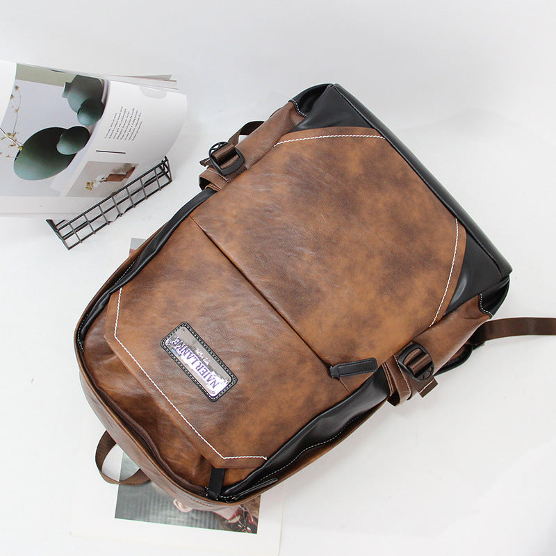 Men's Vintage Korean Street Large Capacity Computer Leisure Backpack