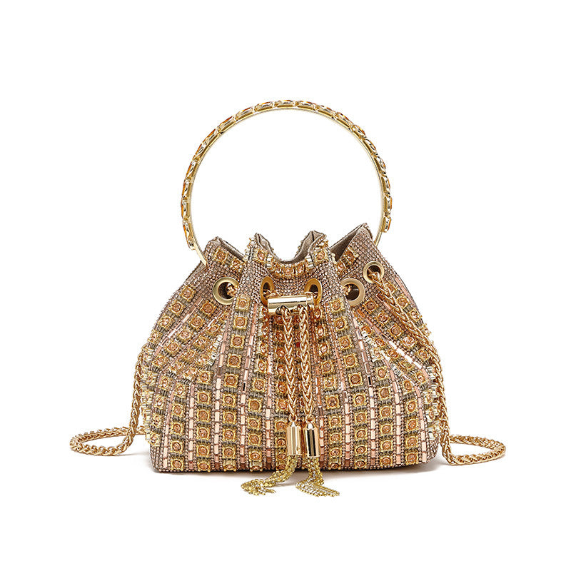Women's Dinner Refined Rhinestone Chain Simple Fashion Bucket Bag