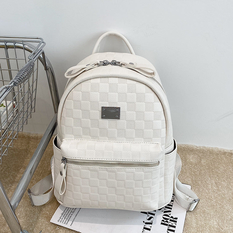 Leather Lightweight Plaid Fashion Western Style Backpacks