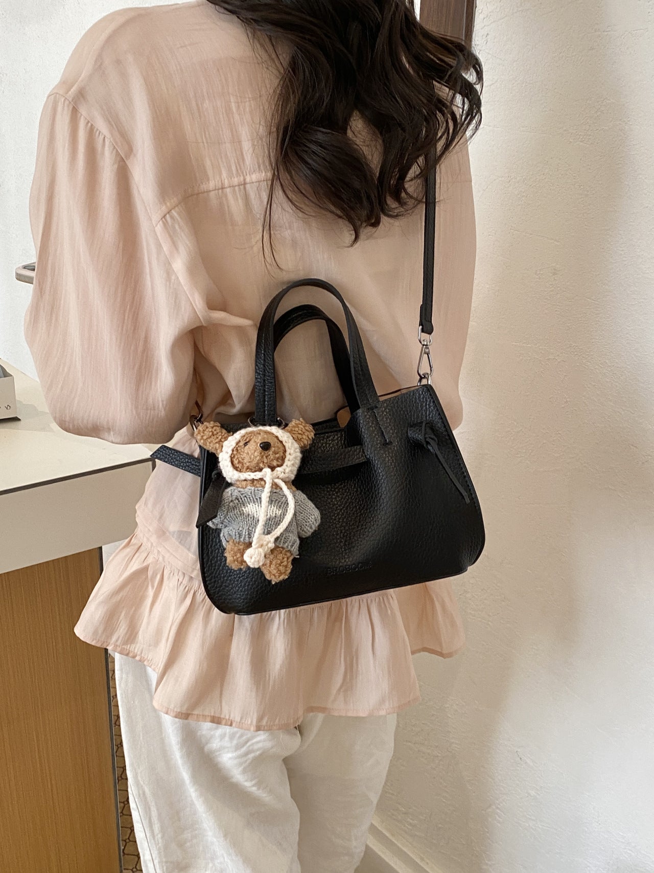 Retro Lychee Pattern Minority Fashion Western Women's Handbag