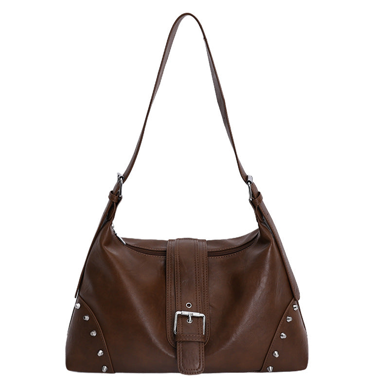 Women's Fashion Trends Motorcycle Western Style Decorative Rivets Women's Shoulder Bag