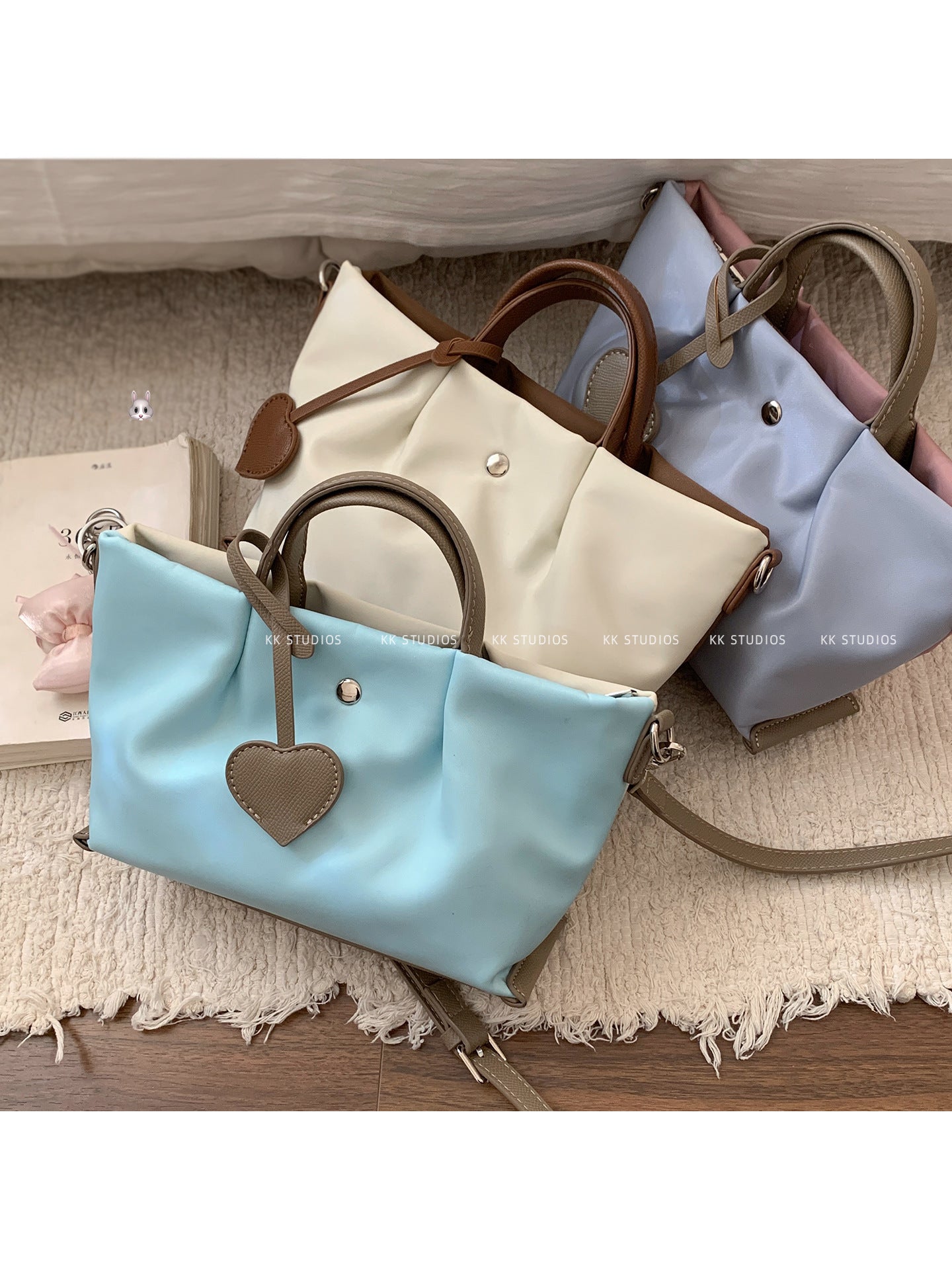 Women's Niche Texture Contrast Color Simple Tote Bag