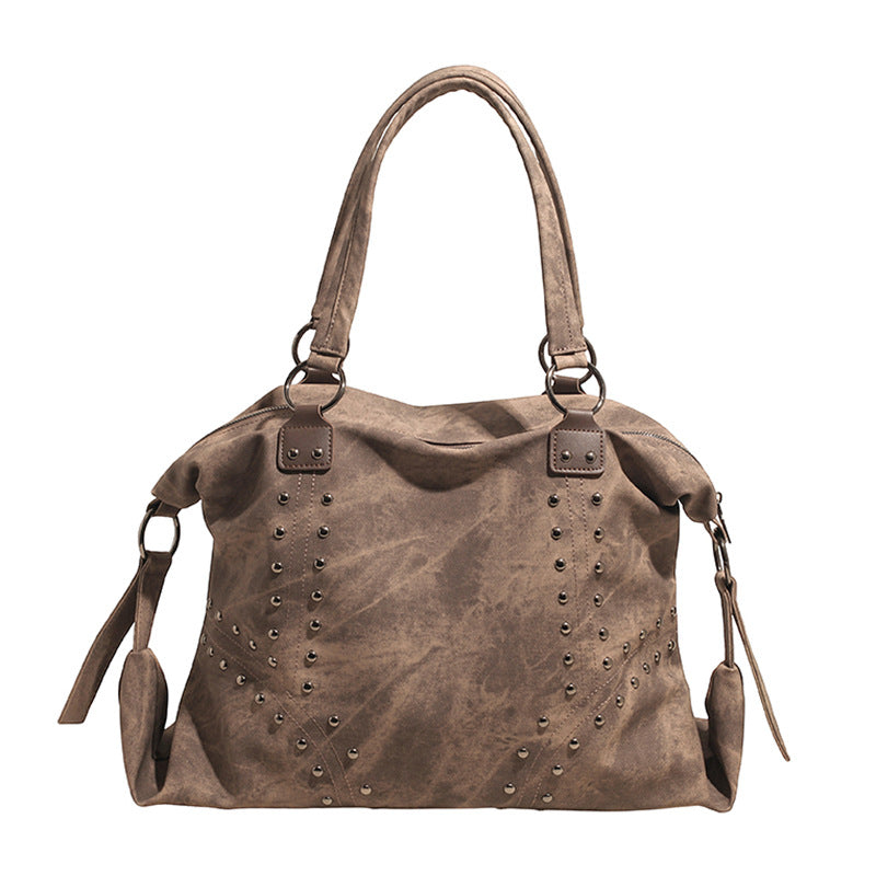 High Sense Personality Rivets Large Capacity Women's Shoulder Bag