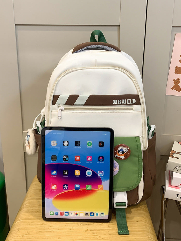 Fashion Color Contrast Large Capacity High Leisure Backpack