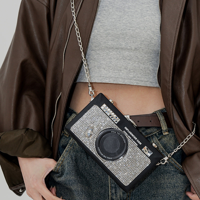 Personality Fashion Rhinestone Western Style Chain Women's Shoulder Bag