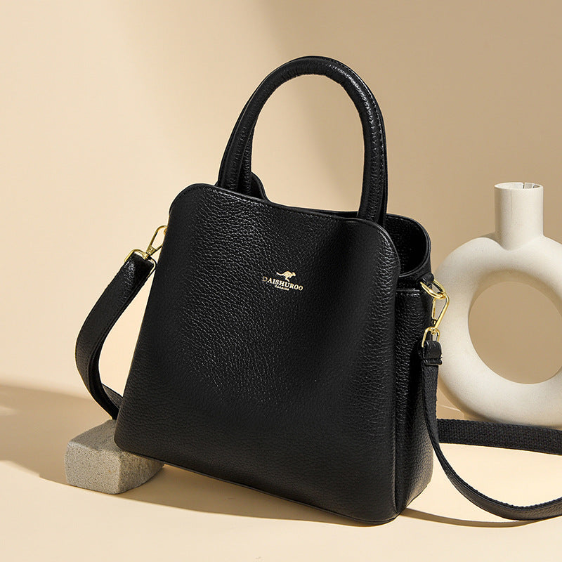 Women's Soft Leather Solid Color Fashion Classy Women's Handbag