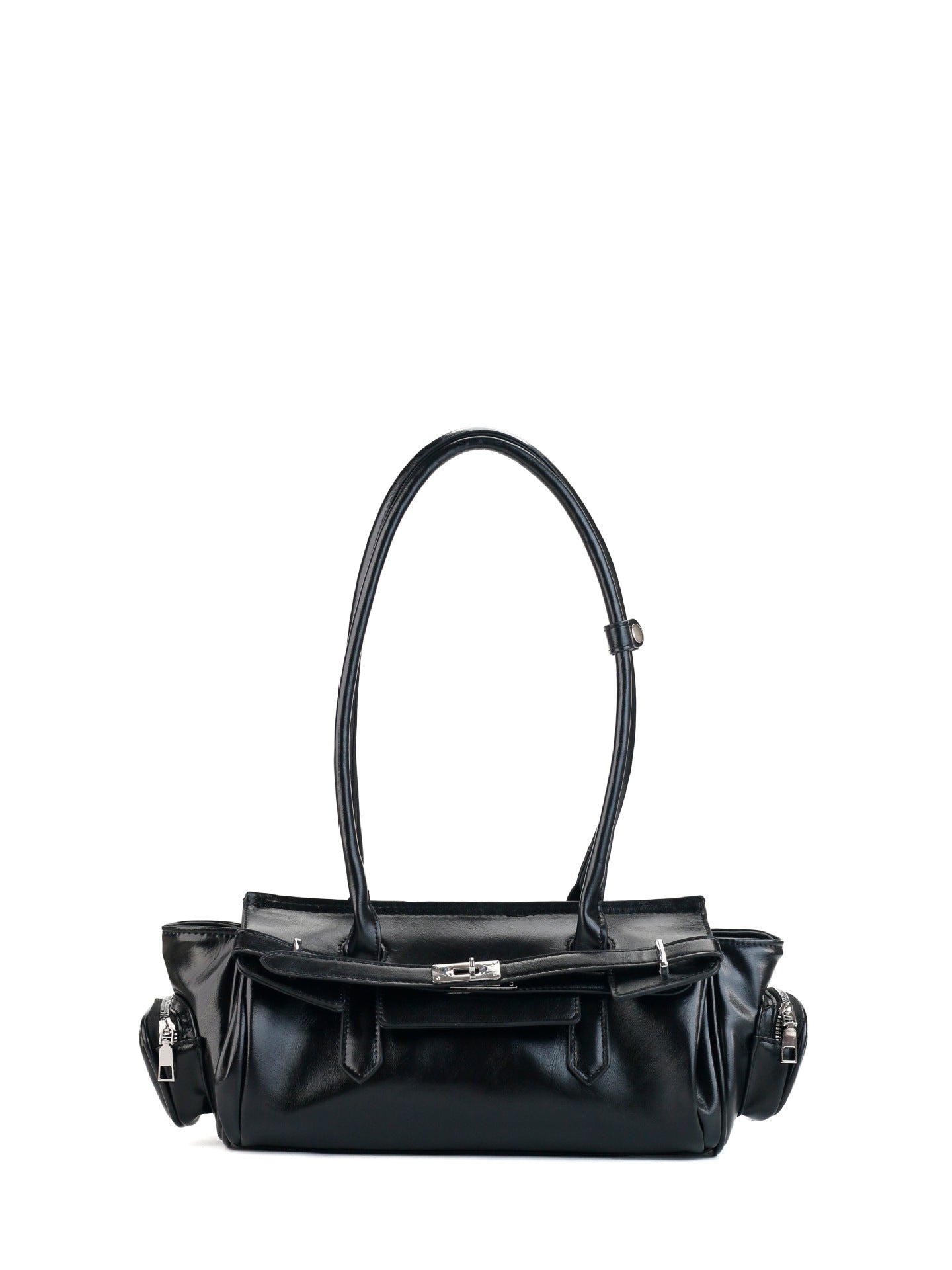 Korean Style High-grade Oil Wax Leather Motorcycle Large Capacity Women's Shoulder Bag