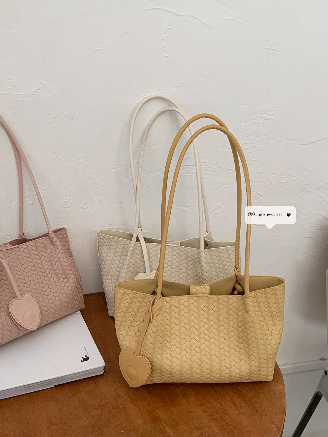 Women's Korean Style High-grade Large Capacity Underarm Woven Portable Tote Bag
