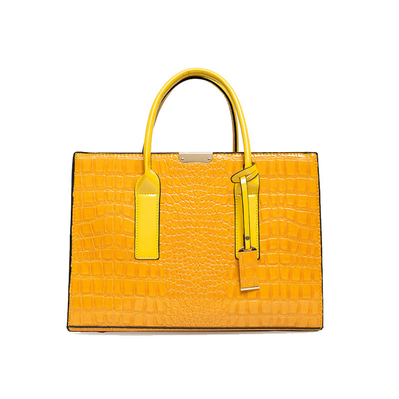 Versatile Slouchy Women's Fashion Crocodile Pattern Tote Bag