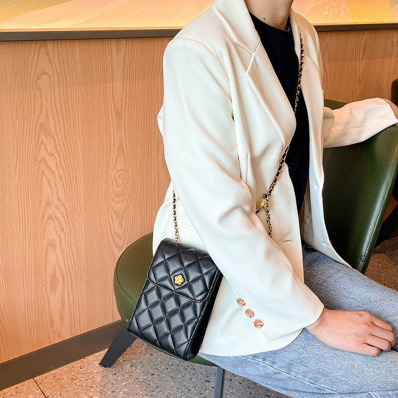 Cowhide Mobile Female Fashion Chain Design Mini Women's Shoulder Bag