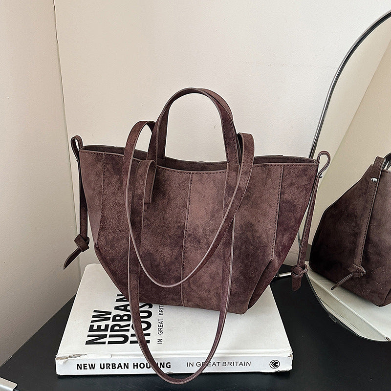 Retro Fashion Hand-held Female Early Autumn Western Style Frosted One Bags